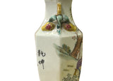 Chinese Scenery Graphic Hexagonal White Porcelain Art Vase GB659S