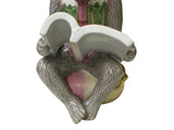 Vintage Oriental Gray Base Color Monkey Reading Book Ceramic Art Figure ws4404S