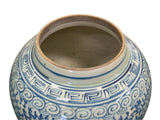 Vintage Chinese Blue White Double Happiness Porcelain Temple General Jar ws4403S