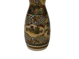 Vintage Asian Gourd Shape Artistic Intricate Graphic Porcelain Mini Vase Art GB701S