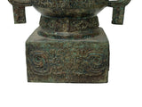 Vintage Style Ancient Ritual Bronze Vessel Display Art GB698S