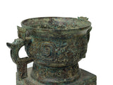 Vintage Style Ancient Ritual Bronze Vessel Display Art GB698S