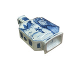 Chinese Blue White Porcelain Hexagonal Figural Graphic Art Vase ws5023S