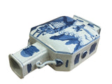 Chinese Blue White Porcelain Hexagonal Figural Graphic Art Vase ws5023S