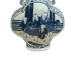 Chinese Blue White Porcelain MoonFlask Scenery Graphic Art Vase ws5022S