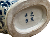 Chinese Blue White Porcelain MoonFlask Scenery Graphic Art Vase ws5022S