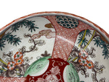 Vintage Asian Round Polychrome Enamel Scenery Graphic Porcelain Bowl ws5069S