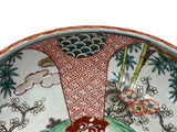 Vintage Asian Round Polychrome Enamel Scenery Graphic Porcelain Bowl ws5069S