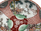 Vintage Asian Round Polychrome Enamel Scenery Graphic Porcelain Bowl ws5069S