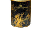 Vintage Chinese Export Black Lacquer Canister Urn Display Art ws4954S