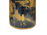 Vintage Chinese Export Black Lacquer Canister Urn Display Art ws4954S