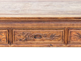Vintage Natural Wood Pattern Rectangular Drawers Low Coffee Table ws4959S