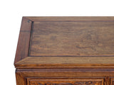 Vintage Natural Wood Pattern Rectangular Drawers Low Coffee Table ws4959S