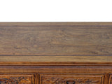 Vintage Natural Wood Pattern Rectangular Drawers Low Coffee Table ws4959S