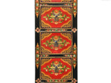 Tibetan Style Red Flower Graphic Slim Narrow 6 Drawers Storage Cabinet GB160S