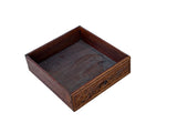 Vintage Natural Wood Pattern Rectangular Drawers Low Coffee Table ws4959S