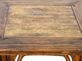 Vintage Rustic Raw Wood-Square Ming Style Apron Low Coffee Table ws4955S