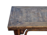 Vintage Rustic Raw Wood-Square Ming Style Apron Low Coffee Table ws4955S