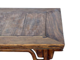 Vintage Rustic Raw Wood-Square Ming Style Apron Low Coffee Table ws4955S