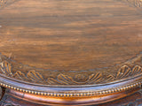 Vintage Carved Solid Wood Dragon Round Plant Stand Display Accent Table ws5034S