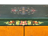 Tibetan Style Green Orange Two Tigers End Table Nightstand GB202S
