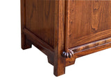 Chinese Moon Face Narrow Wood Grain Brown Drawers Side Table Cabinet GB175S