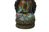 Vintage Cloisonne Enamel Lotus Bodhisattva Metal Buddha Statue GB181S