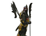 Vintage Cloisonne Yellow Enamel General Guan Yu Warrior Metal Statue GB244S