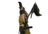 Vintage Cloisonne Yellow Enamel General Guan Yu Warrior Metal Statue GB244S