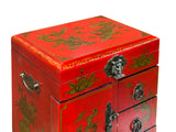 Chinese Oriental Red Dragon Phoenix Mirror Rectangular Jewelry Box GB168S