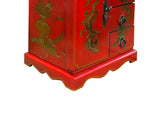 Chinese Oriental Red Dragon Phoenix Mirror Rectangular Jewelry Box GB168S