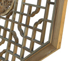 Raw Wood Octagonal Phoenix Birds Flower Geometric Pattern Wall Panel ws4014S