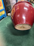 Simple Oxblood Red Glazed Ceramic Fishbowl Planter Pot ws4961S