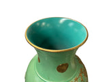 Vintage Chinese Pastel Green Turquoise Golden Birds Porcelain Vase JK201S