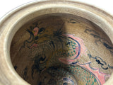 Vintage Historic Treasure Dragon Theme Beige Base Ceramic Pot Vase JK200S