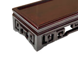 Dark Brown Stained Oriental Geometric Rectangular Display Table Stand GB246S