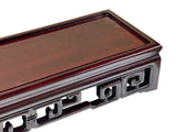 Dark Brown Stained Oriental Geometric Rectangular Display Table Stand GB246S