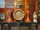 Handmade Blood Red Multi-Layer Lacquer Wood Display Disc Plate cs5482S