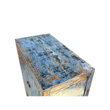 Distressed Bight Blue Mix Color 2 Doors End Table Nightstand Cabinet ws4576S