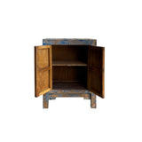 Distressed Bight Blue Mix Color 2 Doors End Table Nightstand Cabinet ws4576S