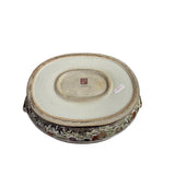Porcelain Oriental Golden Color Satsuma Graphic Oval Pot GB229S