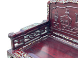 Vintage Chinese Oriental Rosewood Mother of Pearl Long Bench Chaise ws4669S
