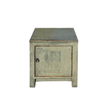 Oriental Distressed Light Gray 1 Door End Table Nightstand Chest ws4396S