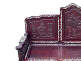 Vintage Chinese Oriental Rosewood Mother of Pearl Long Bench Chaise ws4669S