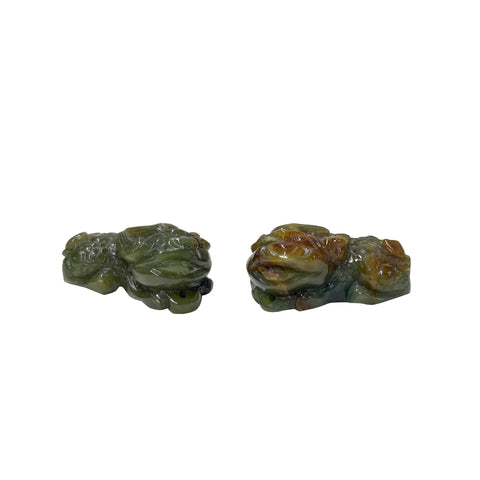 Chinese Jade Pixiu Amulet Fortune Pendant Set