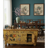 Oriental Brown Stain Tall Legs Rectangular Display Easel Stand Table GB261S