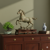 Oriental Brown Stain Wave Carving Rectangular Display Easel Stand GB275S