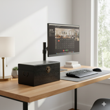 Oriental Plain Surface Dark Brown Black Wood Small Trunk Chest Box GB258S