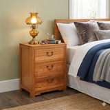Oriental Brown Stain 3 Drawers End Table Nightstand Cabinet cs7105S