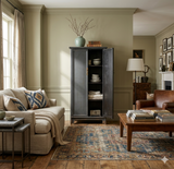 Oriental Weathered Gray Tall Narrow Noodle Cabinet Armoire GB033S